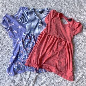 Girls' Casual Dress Set - Pink, Blue, and Purple